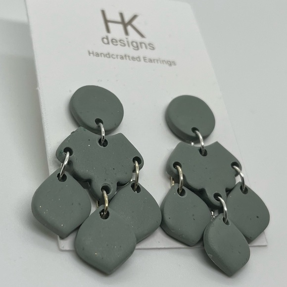 Handmade Clay Dangle Earrings - Picture 9 of 11